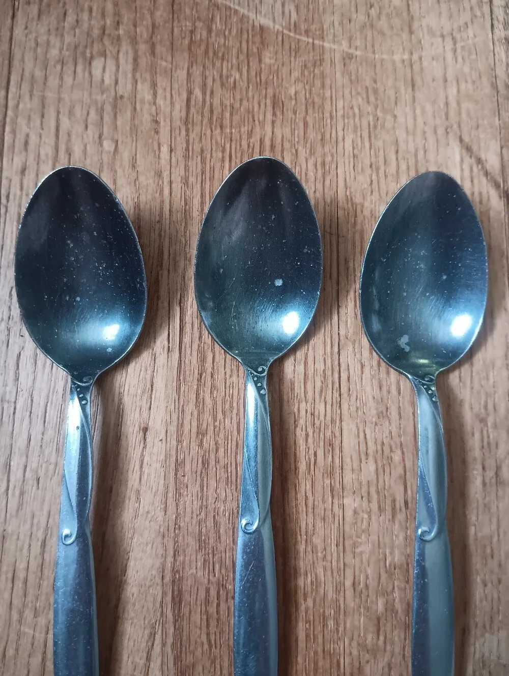 Set of 3 Vintage Stainless Steel Serving Spoons by Present Japan